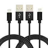 Micro USB to USB Charging Cable 2Pack 6.6FT Nylon Braided data Cord USB 2.0 A Male to Micro B Charge and Sync Cord for Android/Samsung/HTC/LG/Motorola/Sony/Windows/MP3/Camera