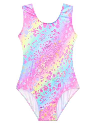 Domusgo Girls Gymnastics Leotards Multicolor Leopard Athletic Activewear at Amazon