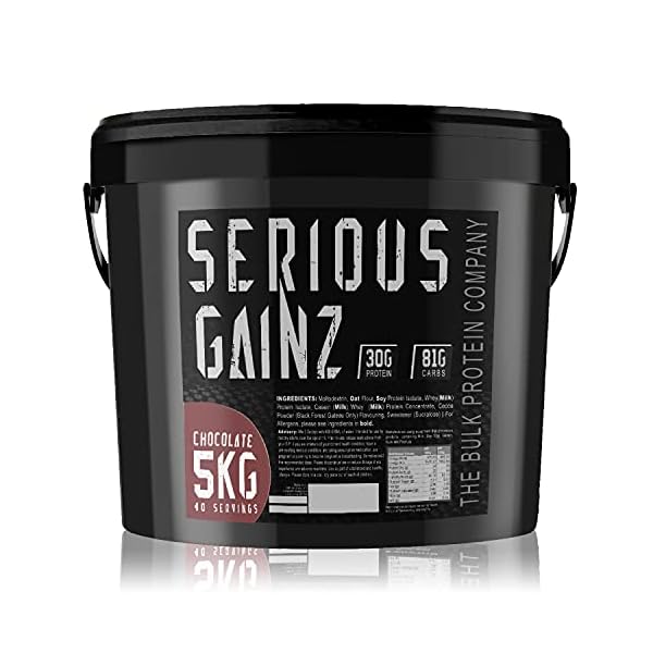 The-Bulk-Protein-Company-SERIOUS-GAINZ-Whey-Protein-Powder-5kg-Weight-Gain-Mass-Gainer-30g-Protein-Powders-Chocolate The Bulk Protein Company, SERIOUS GAINZ - Whey Protein Powder - Weight Gain, Mass Gainer - 30g Protein Powders…