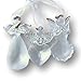Angel Christmas Ornaments - Set of 3 - Crystal and Spun Glass with Gold Trim and Strings - Boxed Set - Religious Décor