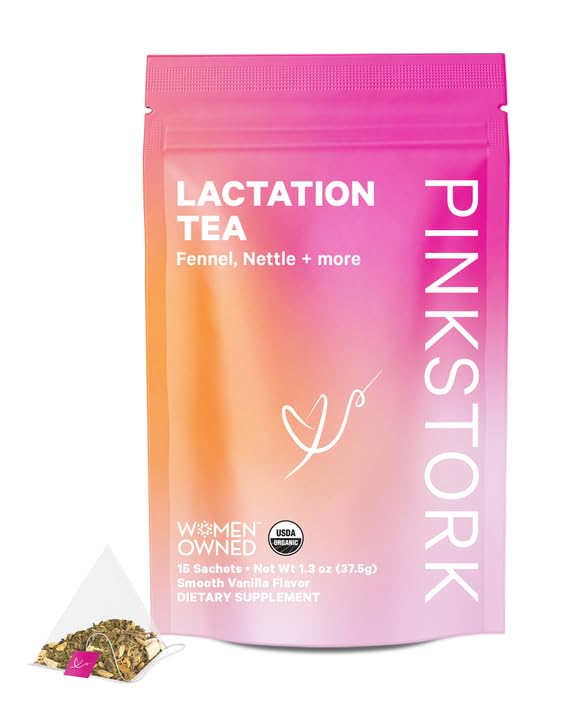 Pink Stork Lactation Support Tea for Breast Milk Supply, Organic Smooth