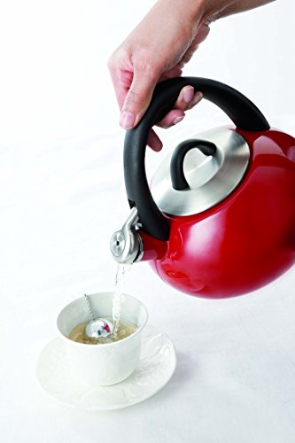 Calphalon Enamel Tea Kettle, 2 quart, Red 3 Calphalon Enamel Tea Kettle, 2 quart, Red - Image 4
