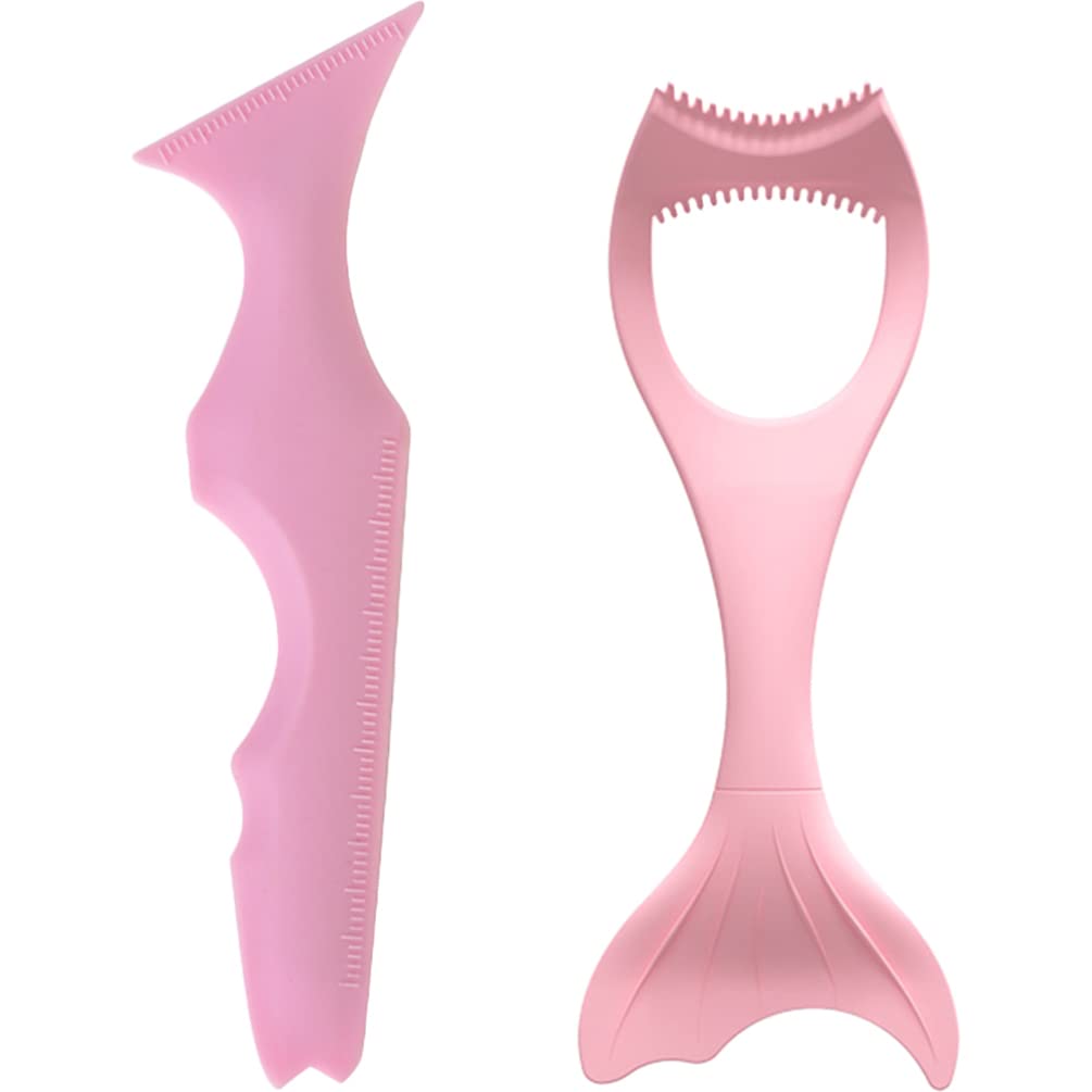 FRCOLOR Mascara Drawing Aid 2pcs Convenient Silicone Eyeliner Stencil Woman Use Beauty Ruler Eyeshadow Stencil Guide Tool Lipstick Wearing Aid