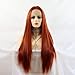 Lucyhairwig Synthetic Lace Front Wig Copper Red #360 Heat Resistant Fiber Hair Silky Straight Wigs For Women