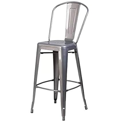 Rajtai Metal Kitchen/Bar / Cafe/Garden Chair in Silver Color