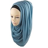 Weixinbuy Elegant Style Sheer Chiffon Lurex Muslim Long Scarf Hijab