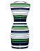 FSOOG Summer Striped Sleeveless Wear to Work Casual Party Pencil Business Dress M Green