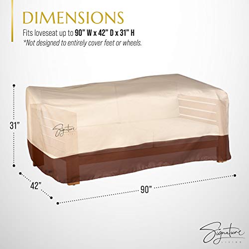 Signature Living Waterproof Patio Sofa and Love Seat Cover, Heavy Duty, UV-Coated Polyester Outdoor Furniture Covers for… - Image 3