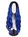 SEIKEA Women Color Wig Long Curly Hair Ombre with Root Girl Cosplay Costume Heat Resistant Synthetic Hairpiece - Dark Blue