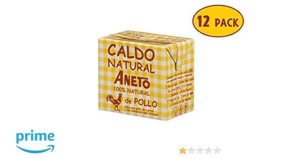 Aneto 100% Natural - Caldo de Pollo - caja de 12 unidades de 500ml ...