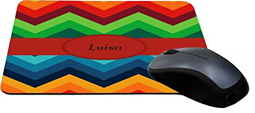 Rikki Knight Luisa Name on Fall Colors Chunky Chevron Design Lightning Series G…