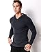 PODOM Men's Long Sleeve T Shirt Hoodies Lightweight Pullover Thin Tee Shirts Cotton V Neck Tops Dark Grey L