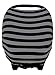 Kiddo Care Car Seat Cover I Canopy I Stroller Cover I Shopping Cart Cover I High Chair Cover I Multipurpose Canopy (Grey and Black Stripes)