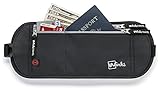 Travel Money Belt Passport Holder w/ RFID Blocking - Sleek Hidden Waist Wallet