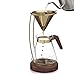 Osaka, Pour Over Coffee Brewer – Large Capacity, Pourover Coffee Maker With Titanium Coated Gold Filter And Wood Stand – Complete Set Needed To Brew Pour-Over Coffee – 6 Cups, (30oz./900ml) Capacity