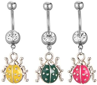 Dangle Navel Belly Rings 14 Gauges Navel Button Barbells Mix Style (Style NO 4)