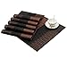 SHACOS Exquisite Placemats Set of 8 Woven Vinyl Place Mats Heat Resistant Basket Weave Kitchen Dining Table Mats Wipe Clean (8, Ombre Coffee Black)