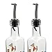 Topadorn Glass Oil Bottle Gourmet Oil Bottle with Lever Release Pourer Oil Bottle 17 OZ,Set of 2