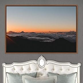 signwin Framed Canvas Wall Art Foggy Mountains Aerial...
