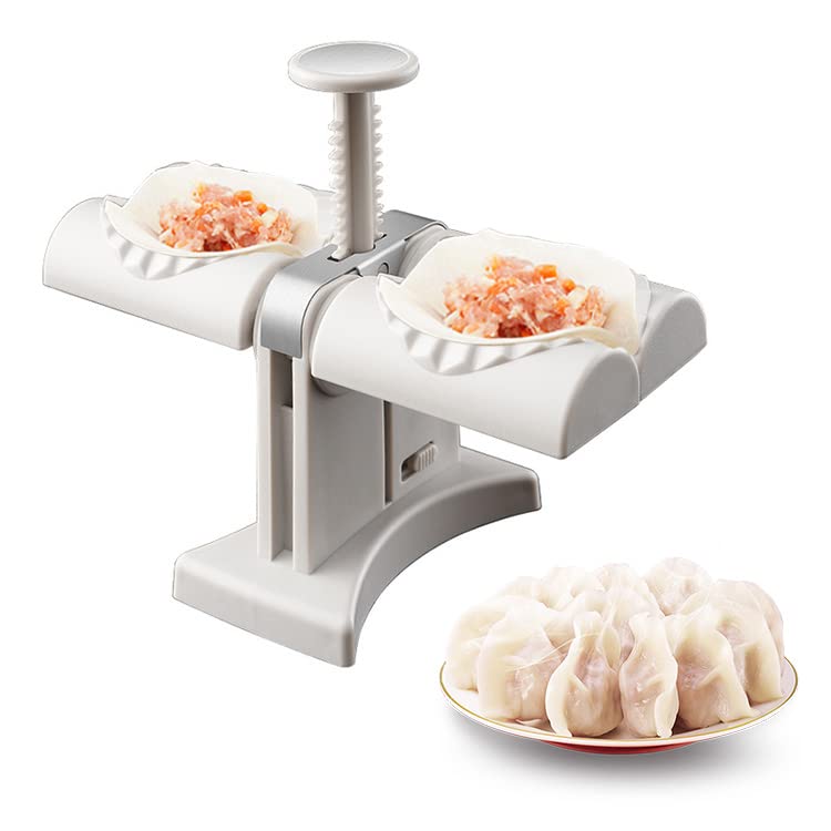 Dumpling Maker Mould,Household Double Head Automatic Dumpling Maker Mould,Ravioli Press Mold,Stainless Steel Dumpling Maker,Ravioli Dumplings Empanadas Cooking Easy-Tools