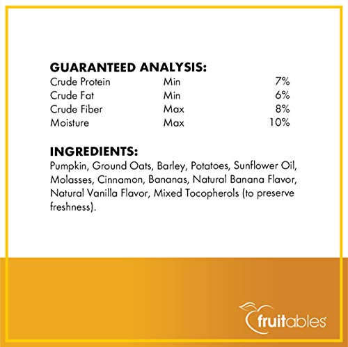 FRUITABLES BAKED DOG TREATS, HEALTHY PUMPKIN TREAT FOR DOGS, LOW CALORIE & DELICIOUS, NO WHEAT, CORN OR SOY, MADE IN THE USA, PUMPKIN AND BANANA FLAVOR, 7OZ