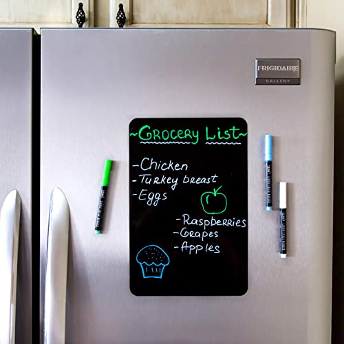 Black Dry Erase Board for Fridge with EasyErase Surface 12