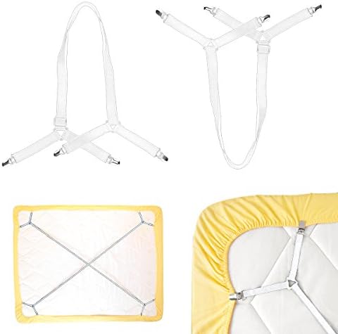 Triangle Sheet Straps Bed Sheet Holder Straps Mattress Sheet Suspenders Adjustable Bed Sheet Fasteners Suspenders, 2 Pack Purple by Bmstar