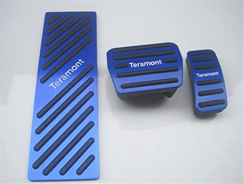 Ushopkins No Drilling Automatic Car Nonslip Gas Brake Pedal Cover Accelerator Brake Foot Rest Pedals For Volkswagen Teramont Blue 3Pcs