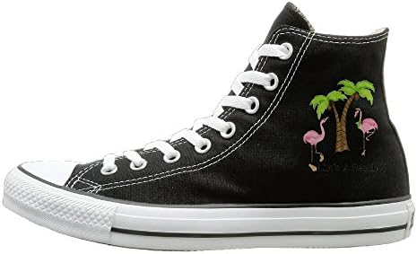 Kzsc55 Life's A Beach Flamingo High-tops Canvas Shoes For Unisex 39
