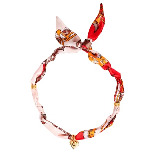 Mikovivi Scarf Necklace with Charm, Red White Heart Bandana Chunky Charm Necklace Tie Choker Stylish Delicate Western Jewelry Accessories for Women Lady Gift at Amazon
