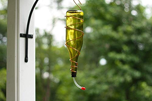 Glass Wine Bottle Hummingbird Feeder - Bird Feeder - Gifts for Women - Spring Decor - Gift for Mom - Housewarming - Outdoor Decor - Backyard