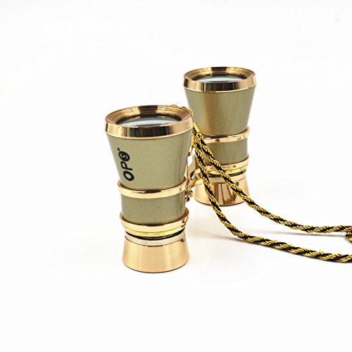 Opera Glasses Compact Binoculars for Theater Horse Racing Classical Lady Gift 3X25 with Gold Chain