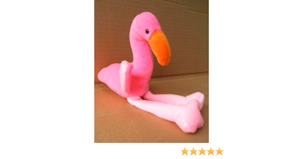 Amazon Com Ty Beanie Babies Pinky The Flamingo Stuffed Animal Plush Toy 10 Inches Tall Pink Style 4072 Office Products