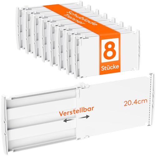 Lifewit 8er Schubladentrenner Verstellbar für Innenlänge 36–56cm&Höhe>20cm