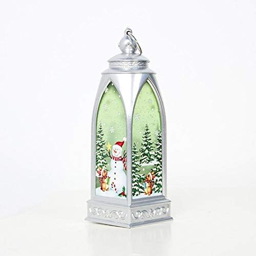 Christmas LED Lantern, Christmas Decorative Light Lamp Hanging Lighted Snow Globe Vintage Lantern Lamp with Battery Operated for Patio Outdoor Christmas Tree Decoration