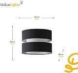 MiniSun Modern 2 Tier Ceiling Light Shade Grey 26cm Pendant view 4