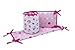 Sanrio Hello Kitty Cute as a Button Traditional Padded Bumper, Pink/White