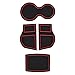 CupHolderHero for Honda Civic 2016-2020 Custom Liner Accessories – Premium Cup Holder, Console, and Door Pocket Inserts 4-pc Set (Hatchback – Back Seat Only) (Red Trim)
