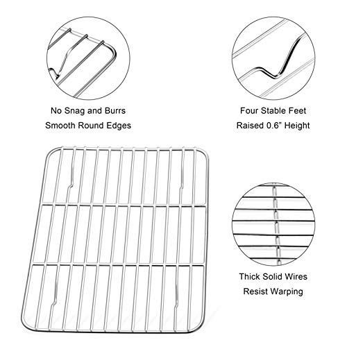 Efar Small Baking Rack Set of 2, Stainless Steel Metal Roasting