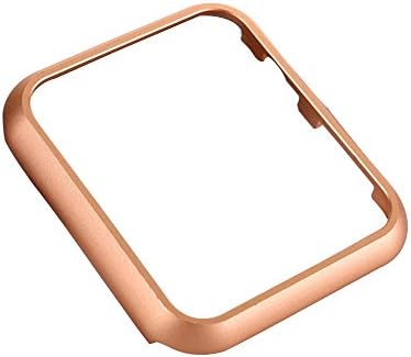 For Apple Watch Case 38mm, Aluminum Protective Shell Frame Cover for Apple Watch Series 3, Series 2, Series 1, Sport and Edition (38mm-Rose gold)