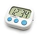 3 Pack Digital Kitchen Timer Magnetic Back Big LCD Display Loud Alarm Minute Second Count Up Countdown With ON/OFF Switch For Kitchen, Homework, Exercise, Game(3 White)