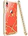Marble iPhone Xr Case Cover, Ansiwee Crystal Clear Shock Absorption Soft TPU Bumper Hard Marble Pattern Designer Hybrid Protective Phone Case for Apple iPhone Xr 6.1