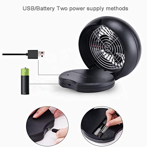 ❤Ywoow❤❤ , USB Mini Table Desk Personal Fan Portable Cooling Fan for Office Home School BK