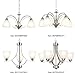 VINLUZ 3 Light Contemporary Chandeliers Brushed Nickel Modern Light Fixtures Ceiling Hanging Classic Pendant Lighting for Foyer Bedroom Dining Room Bathroom