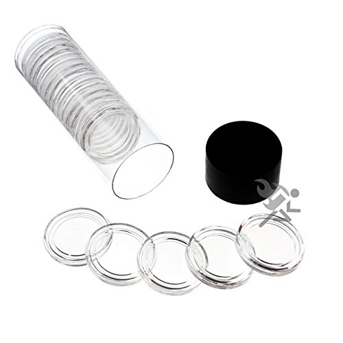 Black Lid Capsule Tube & 20 Air-Tite A22 Direct Fit Coin Holders for 1/4oz Gold Eagles