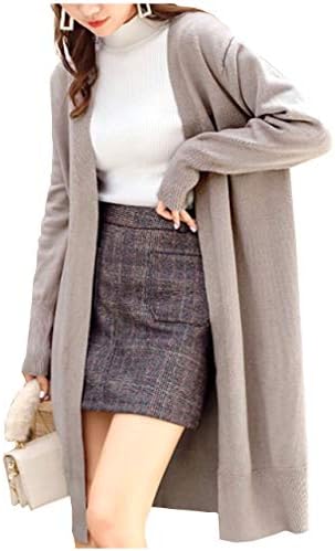 [ライラ] ニット ロング カーディガン ゆったり リブ ノーカラー ざっくり カーデ 秋冬 ５カラー レディース