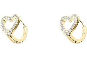HEBELEE CZ Heart Shaped Small Hoop Cartilage Earrings for Women Girls 925 Sterling Silver Pink Cubic Zirconia Hypoallergenic Tiny Hollow Love Huggie Hoops Dainty Birthday Wedding Christmas Holiday Jewelry Gifts