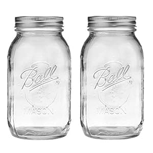 Ball-Regular-Mouth-32-Ounces-Mason-Jar-with-Lids-and-Bands-2-Units-Pack-Of-2-Clear