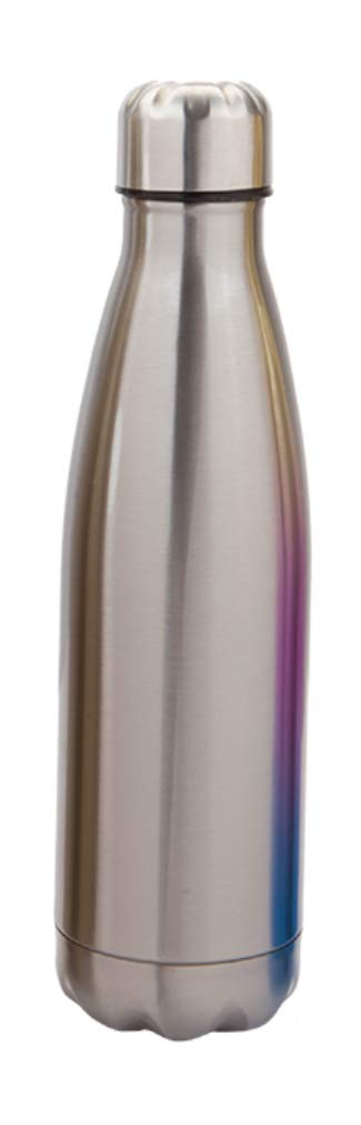 SHINE 500ML DOUBLE WALLED STAINLESS STEEL WATER BOTTLE - HOT/COLD WATER GYM,SPORTS,WORK OR HOME USE & DOUBLE WALLED FOR EXCELLENT INSULATION Silver Color