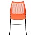 Flash Furniture HERCULES Series 661 lb. Capacity Orange Stack Chair with Air-Vent Back and Black Powder Coated Sled Base